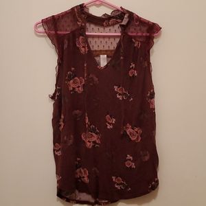 Burgundy flower blouse